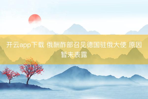 开云app下载 俄酬酢部召见德国驻俄大使 原因暂未表露